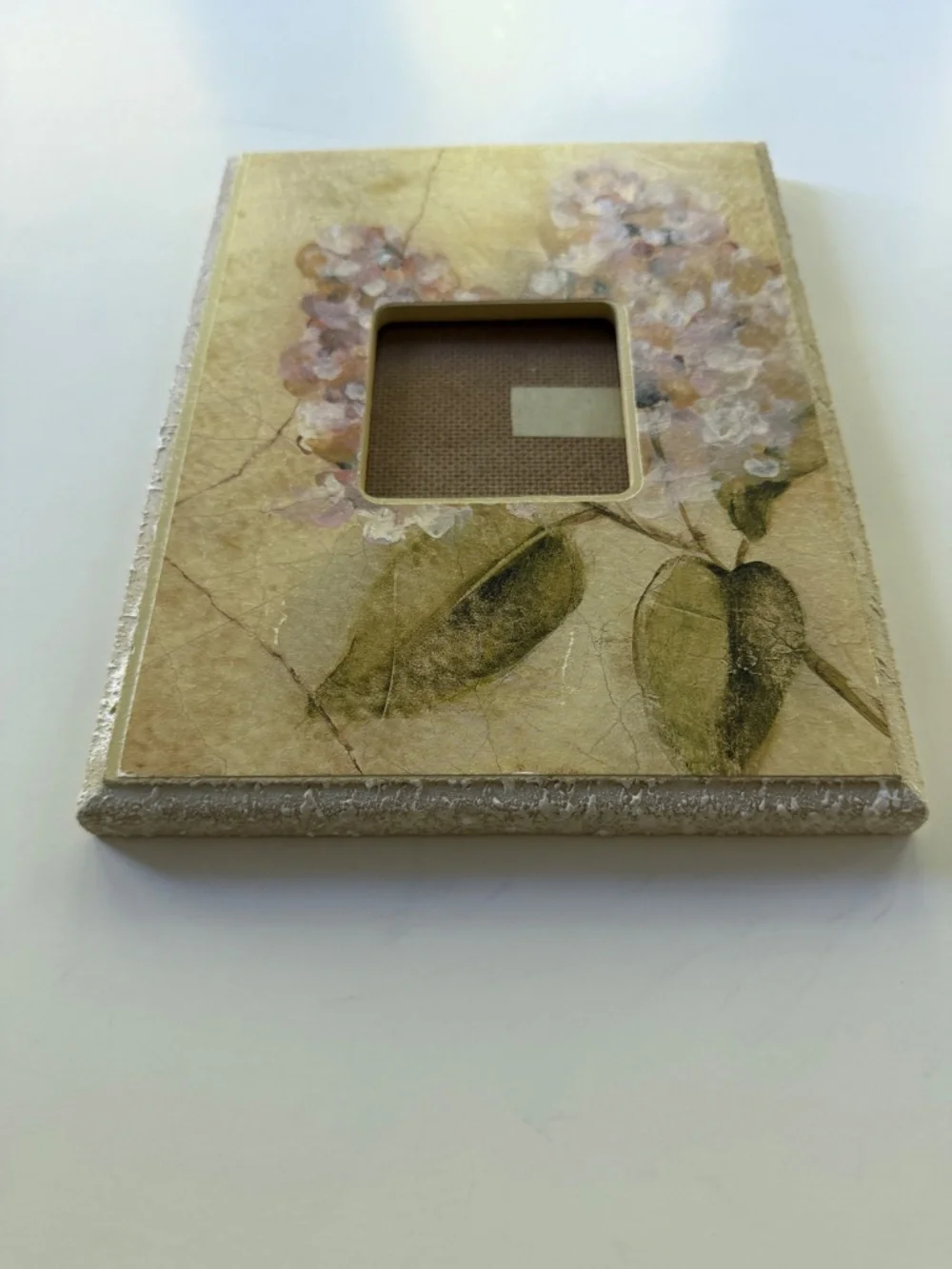 Vintage Pier 1 Cheri Blum Lilac on Cracked Linen Picture Photo Frame